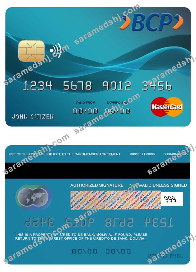 Bolovia Credito bank  mastercard